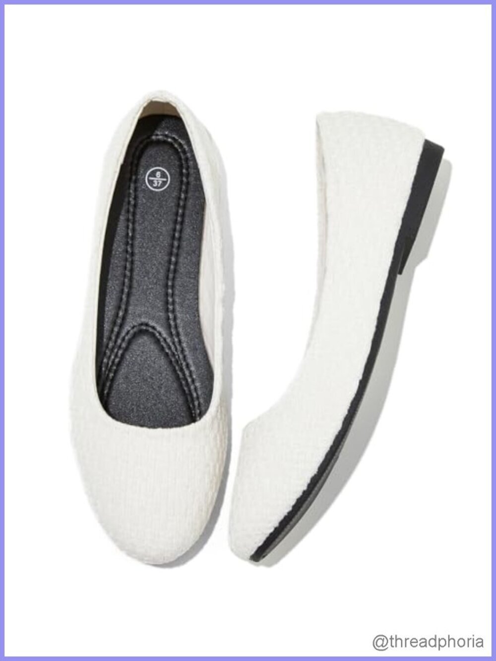 Textured Velvet Ballet Flats Slip On Loafers Dress Shoes with Memory Foam Insole
